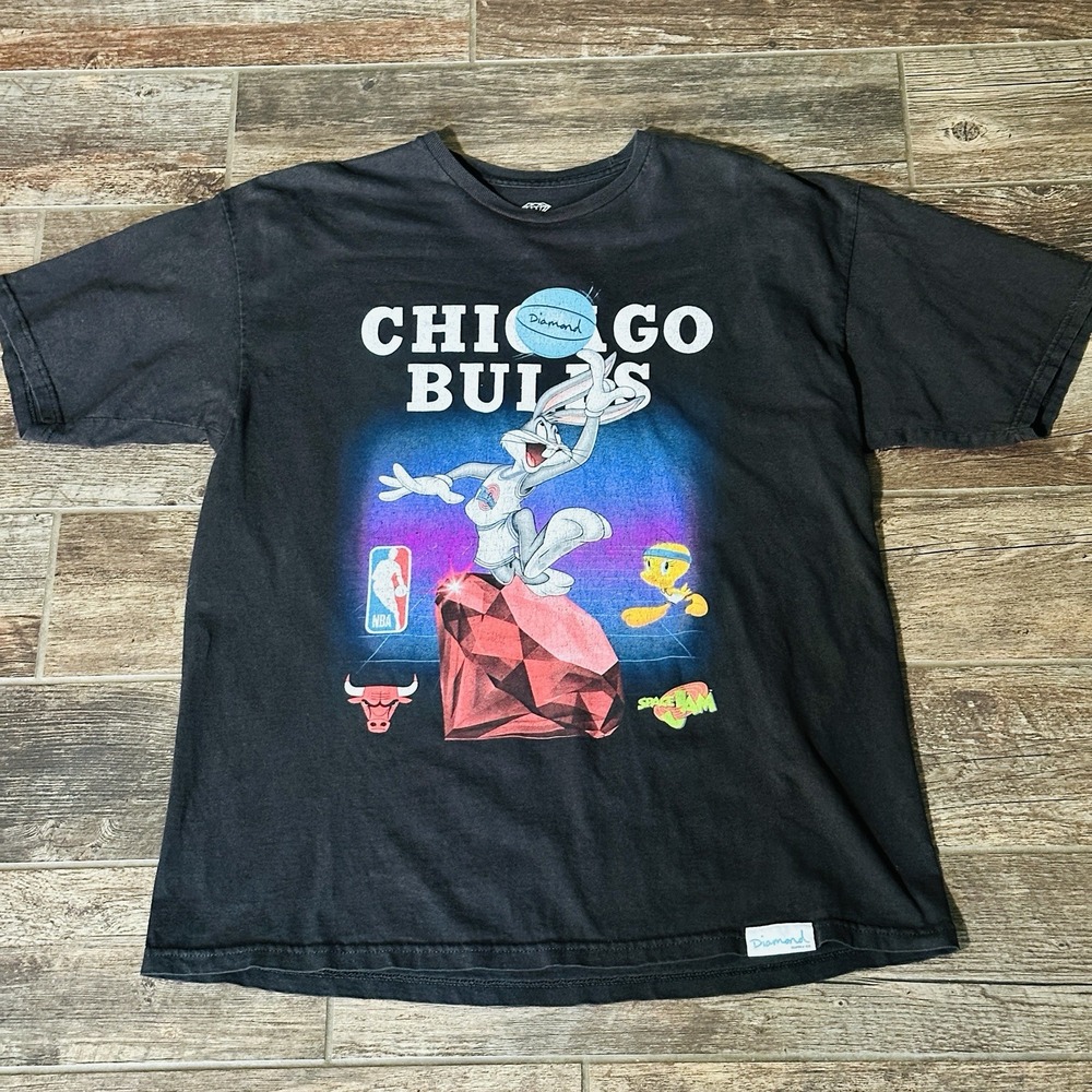 Chicago Bulls - Looney Tunes - Diamond Supply T-shirt Size XL - Black